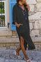 Cotton Button-down Slit Shirt Dress