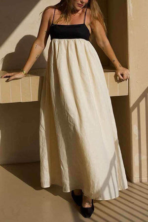 Cotton Contrast Patchwork Cami Dress
