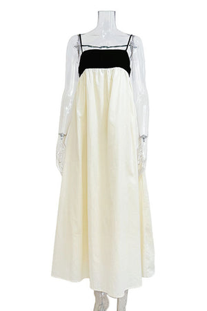 Cotton Contrast Patchwork Cami Dress