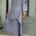 Arolora cotton-drop-shoulder-irregular-tops-pants-set