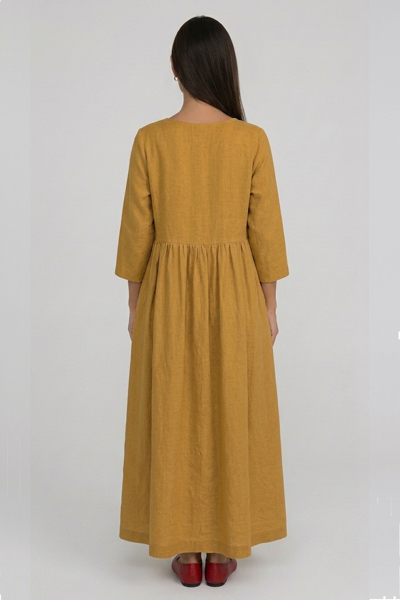 loose cotton linen dresses Plus Size