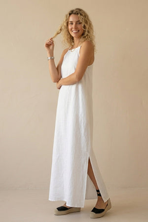Cotton Linen Slit Cami Dress