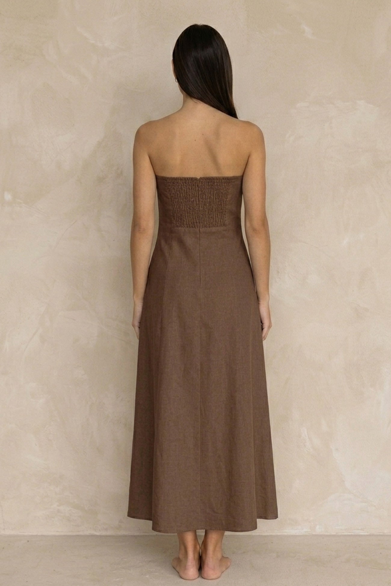 white christmas dresses Cotton Candy La Linen Strapless Maxi Dress Butter / L main image 0