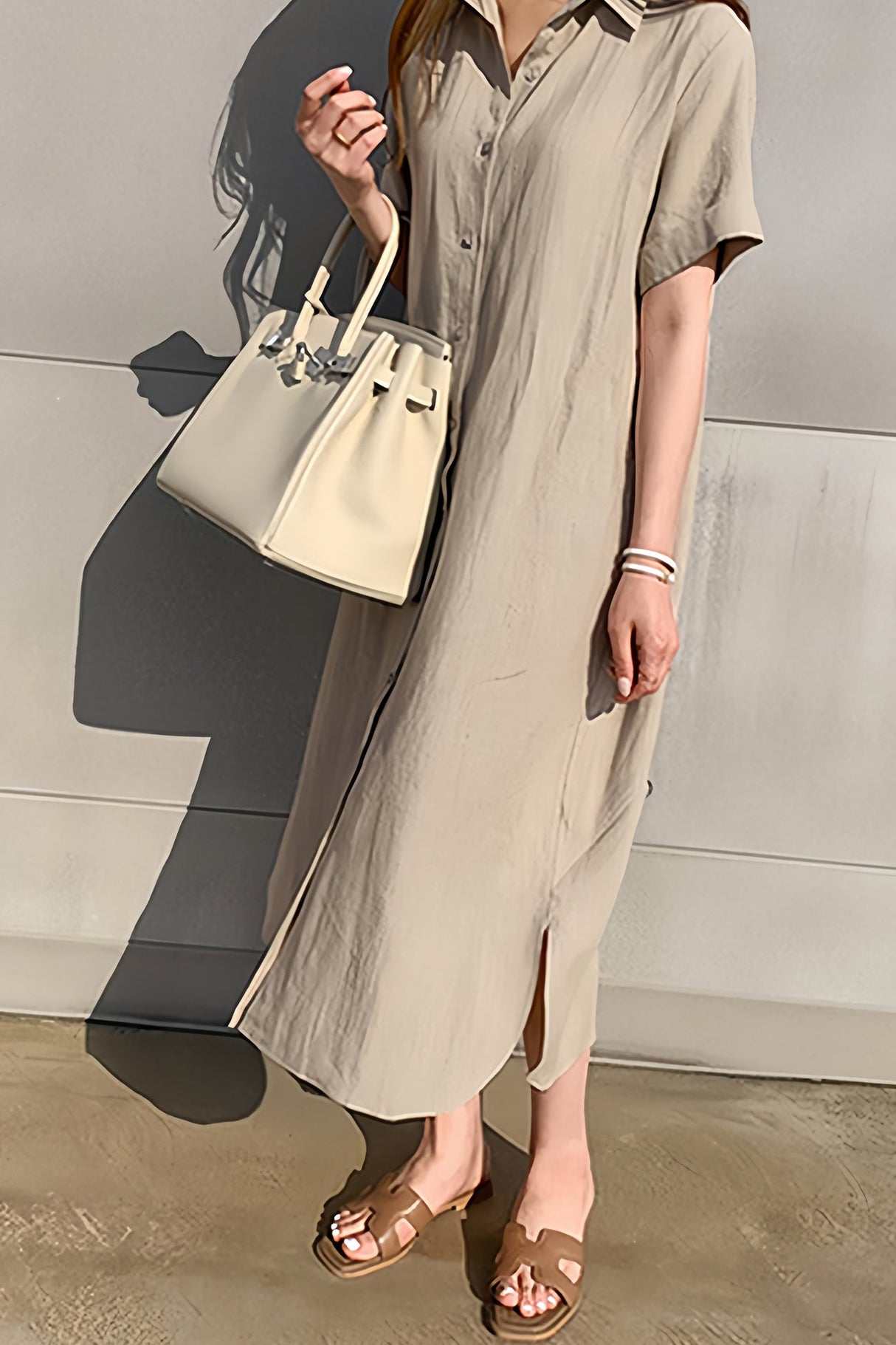 Arolora cotton-linen-tie-waist-shirt-dress