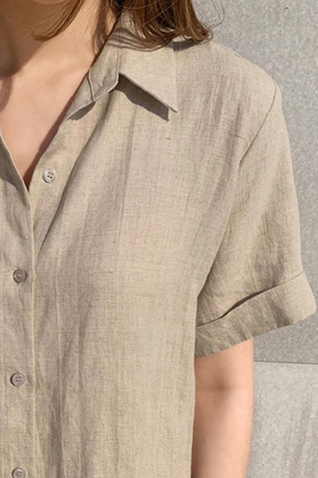 Arolora cotton-linen-tie-waist-shirt-dress