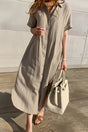 Arolora cotton-linen-tie-waist-shirt-dress