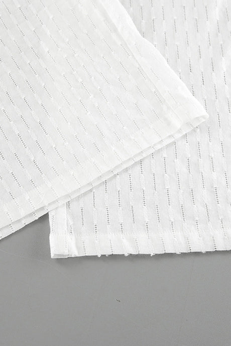 Cotton Ruffle Sleeve Slit Pants Suits