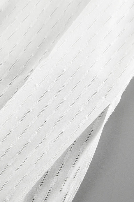 Cotton Ruffle Sleeve Slit Pants Suits