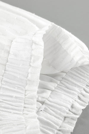 Cotton Ruffle Sleeve Slit Pants Suits