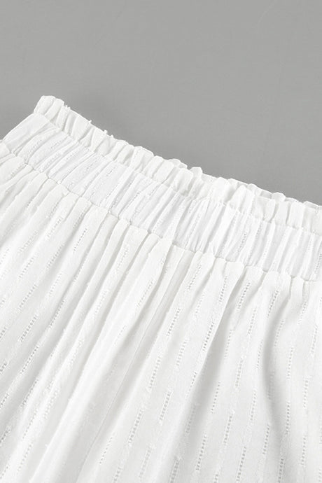 Cotton Ruffle Sleeve Slit Pants Suits