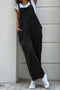 Arolora cotton-solid-button-down-overalls