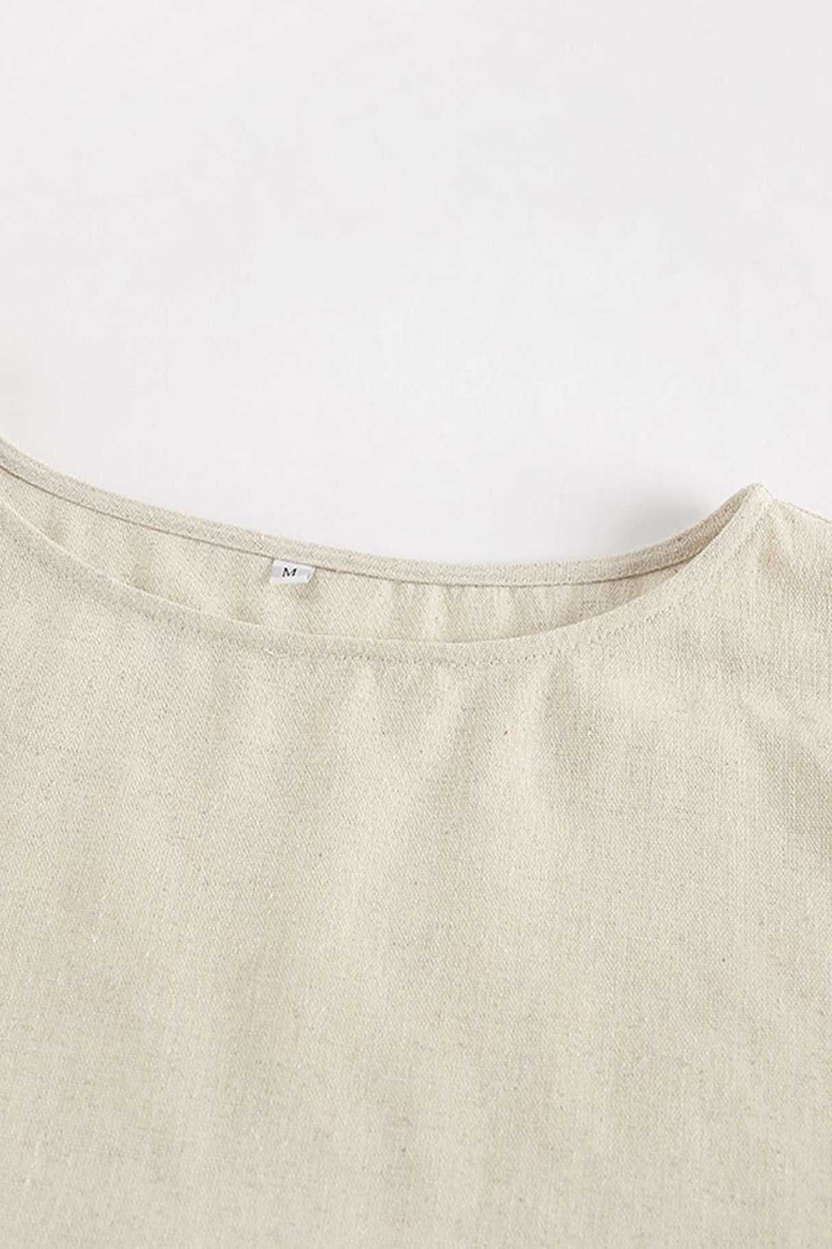 Cotton Linen Cap Sleeve Shorts Two Piece Set
