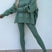 Arolora Crew Neck Slit Sweatshirt Legging Suits