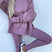 Arolora Crew Neck Slit Sweatshirt Legging Suits