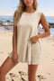 Crew Neck Side Slit Tank Shorts Set