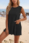 Crew Neck Side Slit Tank Shorts Set