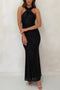 Arolora Criss-cross Halter Neck Sequin Fishtail Dress