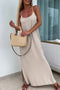 Arolora Crisscross Backless Slit Cami Dress