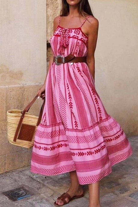Crochet Patchwork Tassel Cami Dress