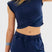 Arolora Crossover Crop Top Two-piece Outfit