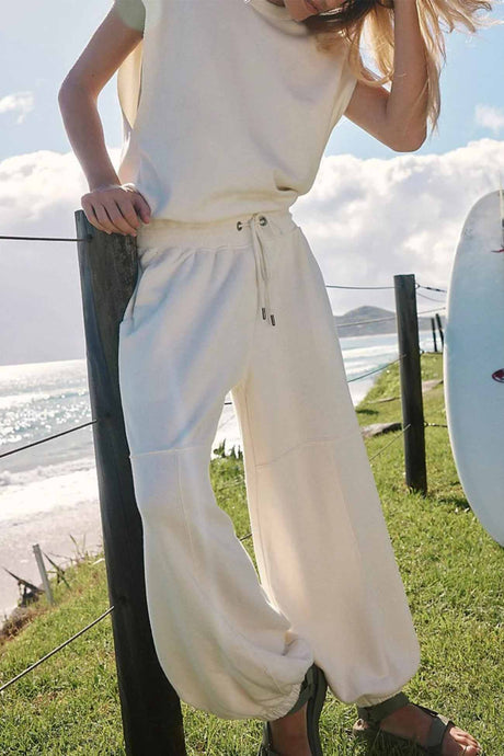Cutout Sleeveless Drawstring Long Pants Jumpsuits
