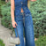 Arolora Denim Tank Top Wide Leg Jeans Set