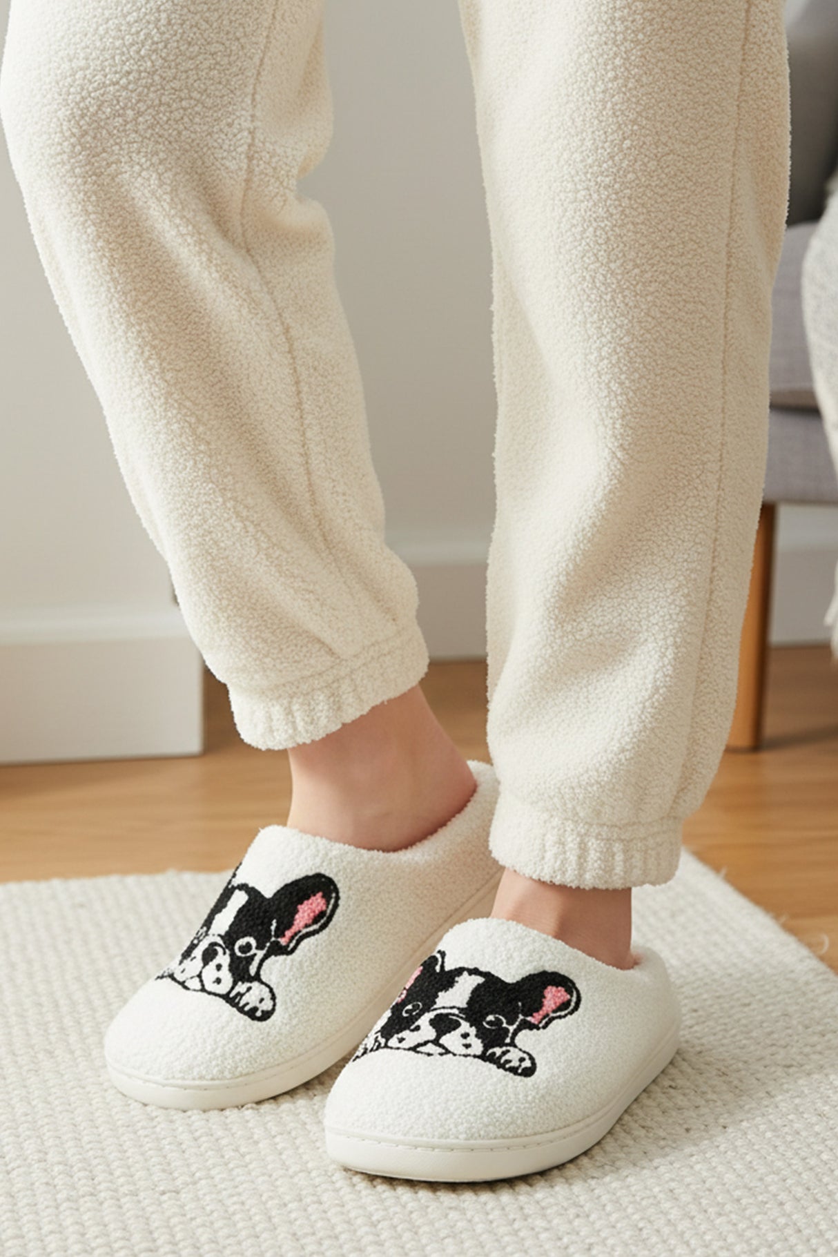 Dogs Cats Prints Plush Slippers