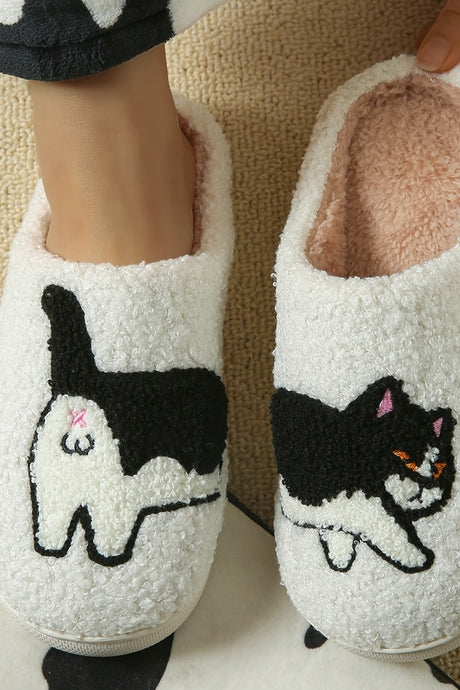 Dogs Cats Prints Plush Slippers
