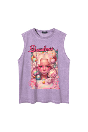 Dreamy Girl Printed Vintage Tank Top