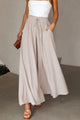 Elastic waist Wide Leg Long Pants