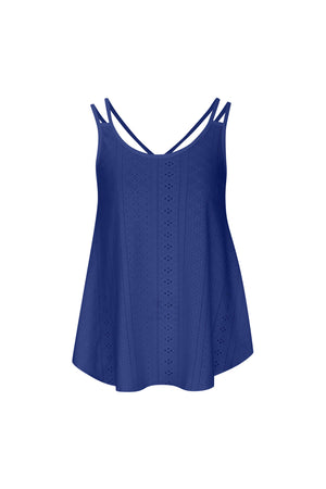 Eyelet Strappy Scoop-Neck Tank Top