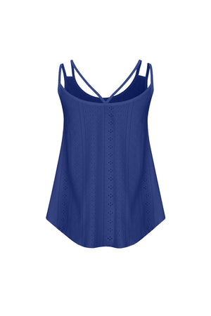 Eyelet Strappy Scoop-Neck Tank Top