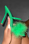Feather Slide-On High Heel Sandals