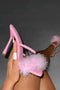 Feather Slide-On High Heel Sandals