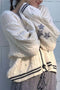 Five-pointed Star Embroidery Knit Cardigan