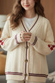 Five-pointed Star Embroidery Knit Cardigan
