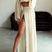Arolora Flare Sleeve Crop Top Slit Skirt Cover-up Set