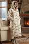 Fleece Zip-up Printed Hoodie Lounge Nightgowns