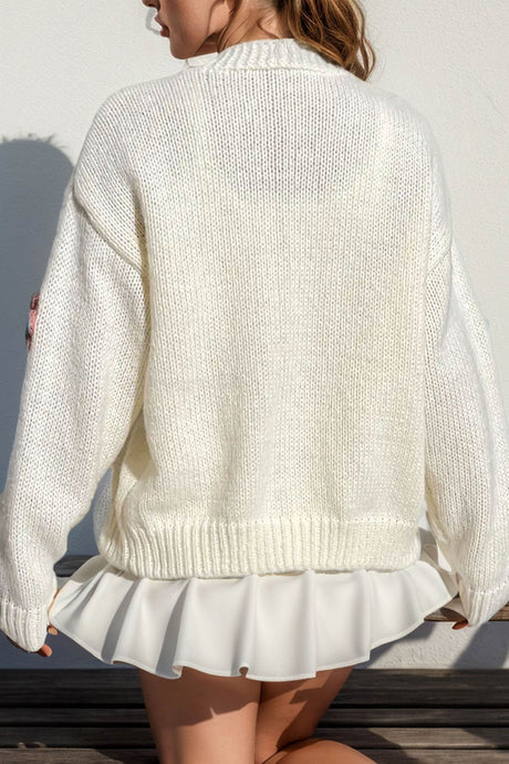 Floral Crochet Button-deon Cardigan