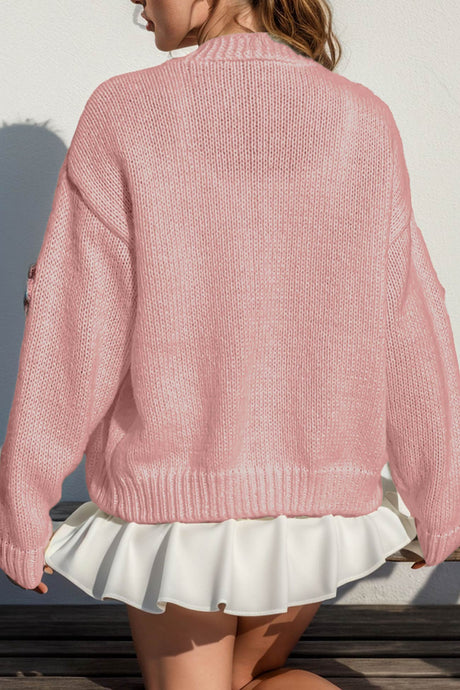 Floral Crochet Button-deon Cardigan