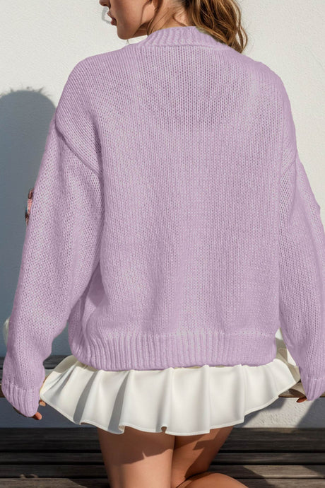 Floral Crochet Button-deon Cardigan