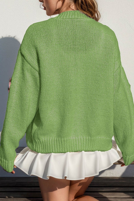 Floral Crochet Button-deon Cardigan