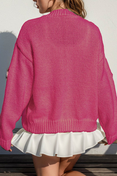 Floral Crochet Button-deon Cardigan