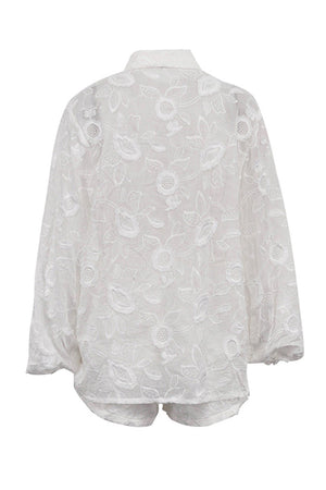 Arolora floral-embroidery-long-sleeve-shirt-suits