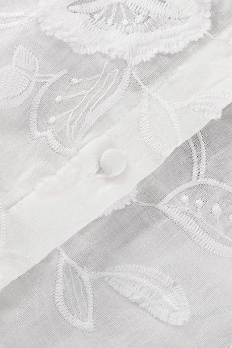 Arolora floral-embroidery-long-sleeve-shirt-suits