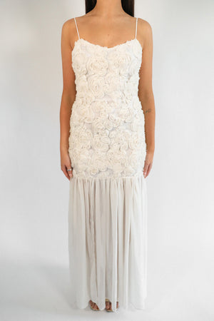 Arolora Floral Jacquard Chiffon Cami Dress