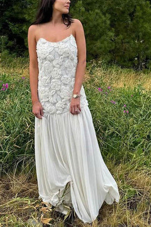 Arolora Floral Jacquard Chiffon Cami Dress