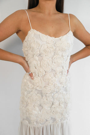 Arolora Floral Jacquard Chiffon Cami Dress