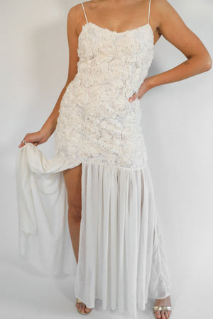Arolora Floral Jacquard Chiffon Cami Dress