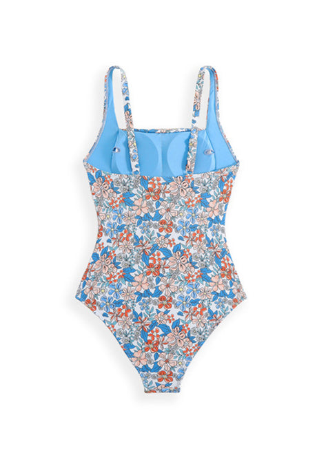Arolora Floral One-Piece Swimsuit with Sarong